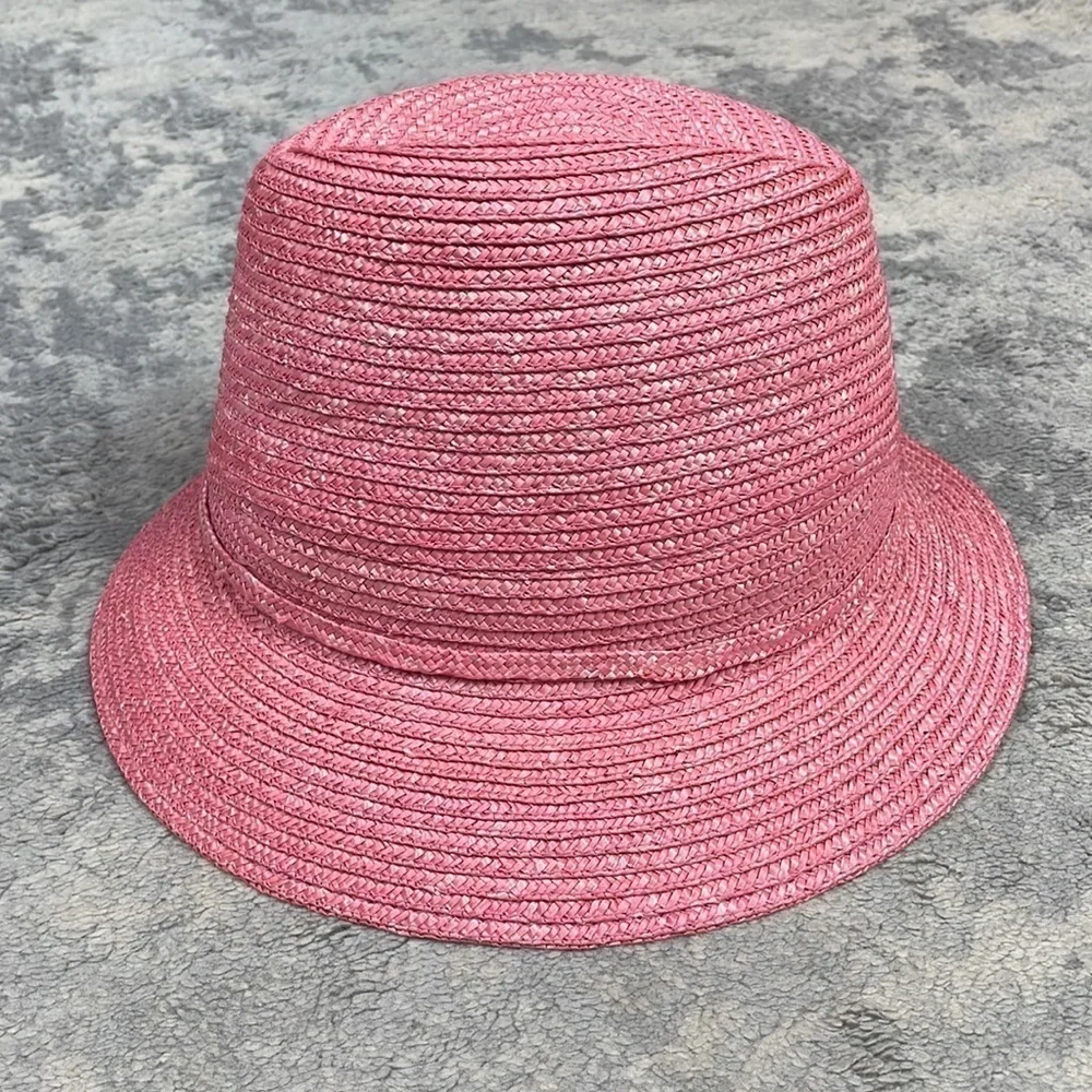 Giovannio Florence New York Pink Straw Floral Hat Spring Summer Church Derby